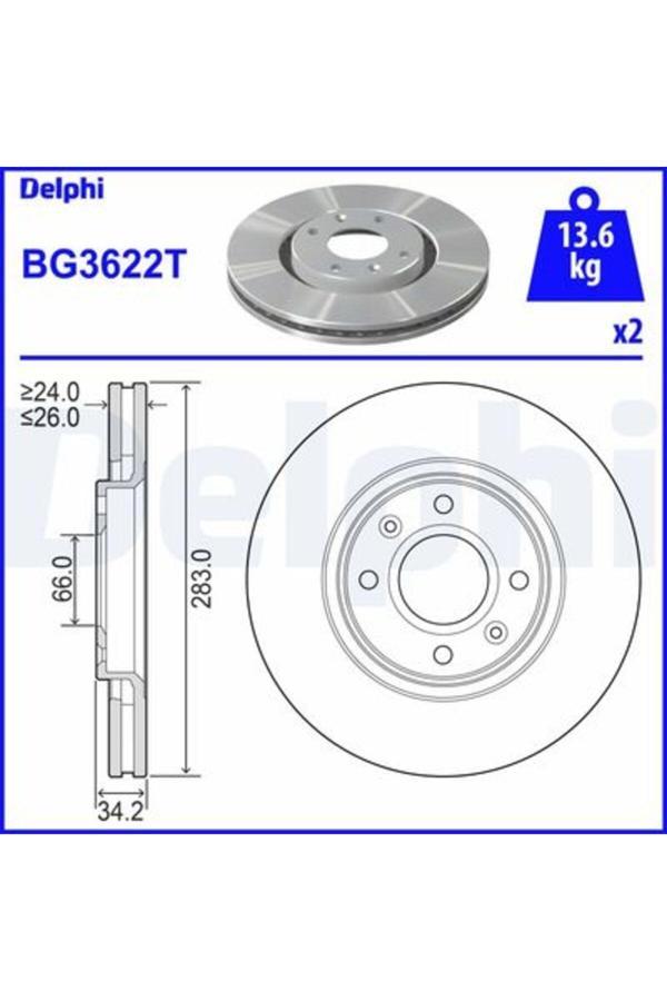 Delphi Ön Fren Aynası Corsa F-Crosland X-Mokka E-Partner-Berlıngo-307-207-208-2008-1007-308-C3-C3 Aırc - Image 1