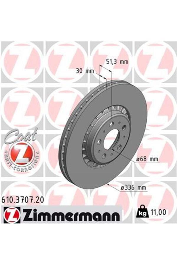 Zimmermann Ön Fren Aynası Adet Volvo Xc90 2.5T-D5-T6 2002-2010 17 Jant 336X30X5Dlxhavalı 986479202-Df4340S - Image 1