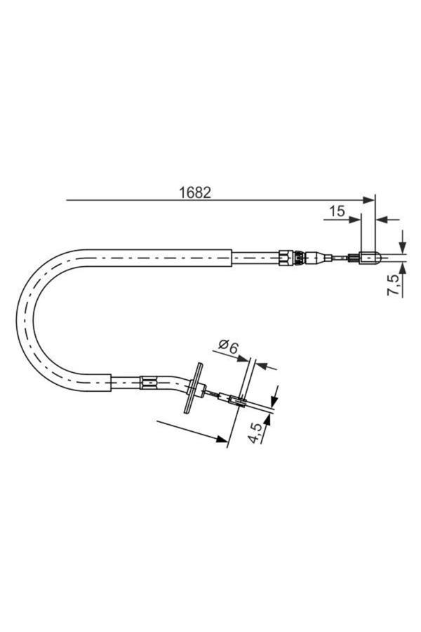 Bosch Fren Halatı Sol Arka 1682Mm Mercedes Sprınter 901904 1995-2006 A6674204685 - Image 1