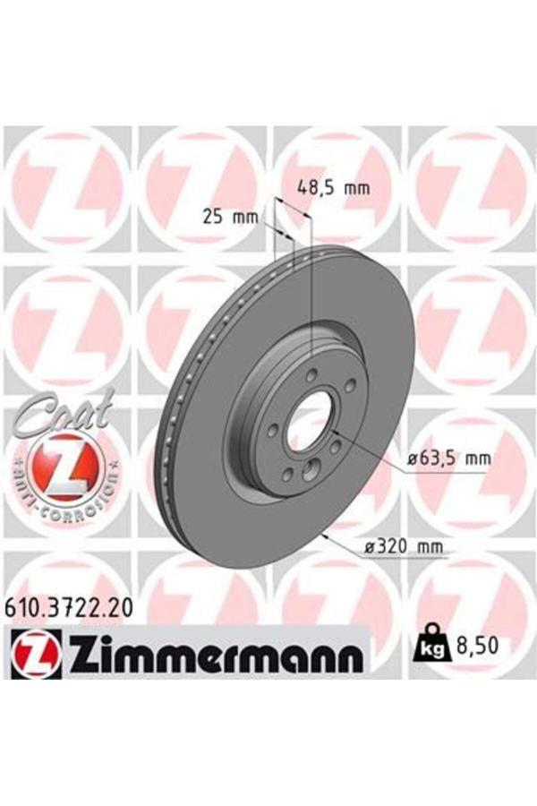 Zimmermann Ön Fren Aynası Volvo S40 2004-2012 C70 Iı 2006-2013 V40 2012 > V50 2004-2012 320 X5-Dl - Image 1