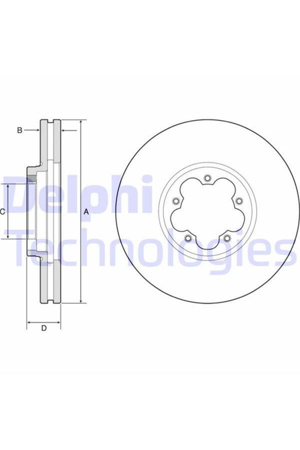 Delphi Ön Fren Aynası Transit V363-Tourneo Custom 2.2 Tdci 13 > Tek Teker 308X33X93.1X55X5Dlxhavalı - Image 1