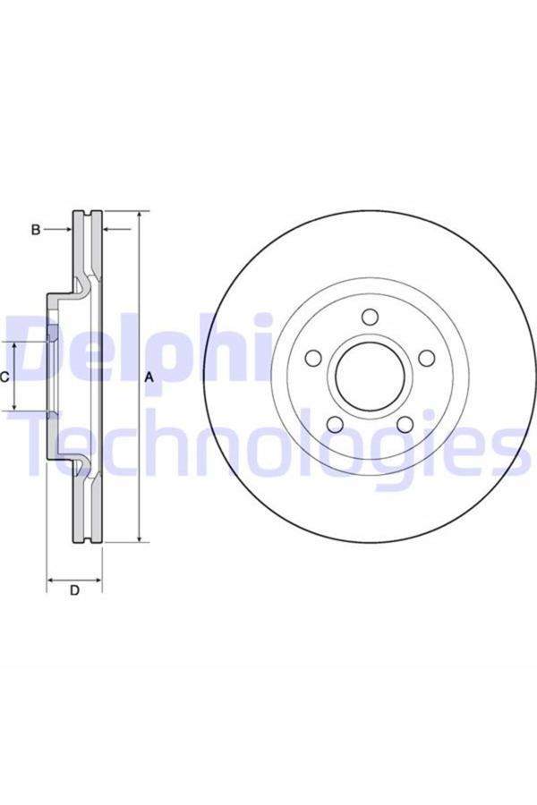 Delphi Ön Fren Aynası Volvo V40 2012 > 16 Jant 300X5Dl Boyalı Tip - Image 1