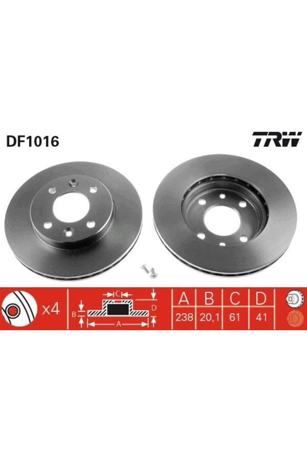 Trw Ön Fren Aynası Küçük Renault R9-R11-R19-R21 Clıo I 91>96 Clıo Iı 98> Clıo Symbol 00>09 Kangoo 9 - Image 1
