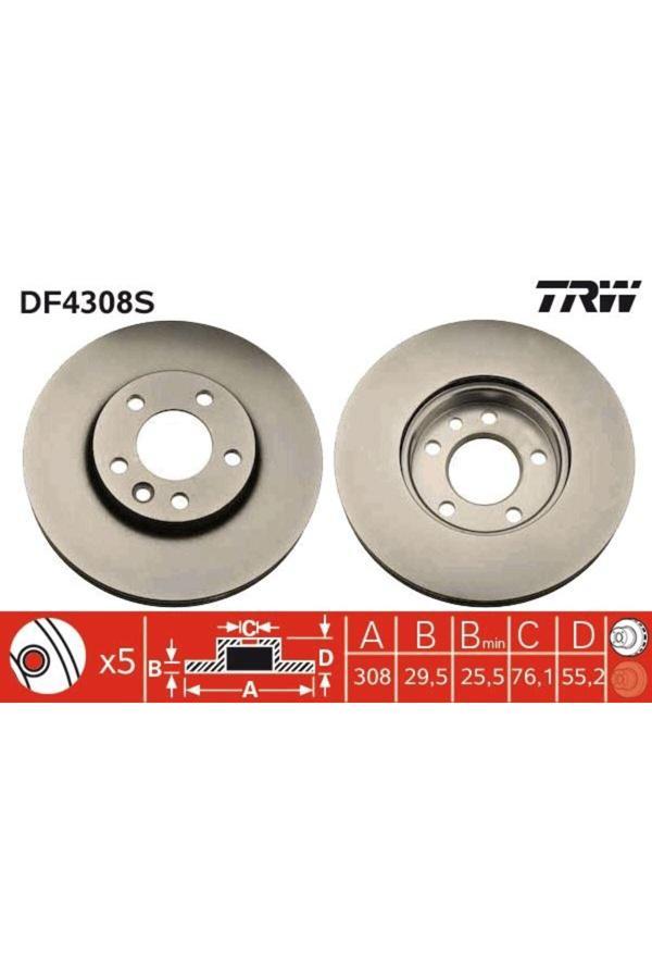 Trw Ön Fren Aynası Adet Transporter T5 03>Multıvan 03>Touareg 02>Crafter 06> 308X29.5X5Dlxhavalı Xx - Image 1