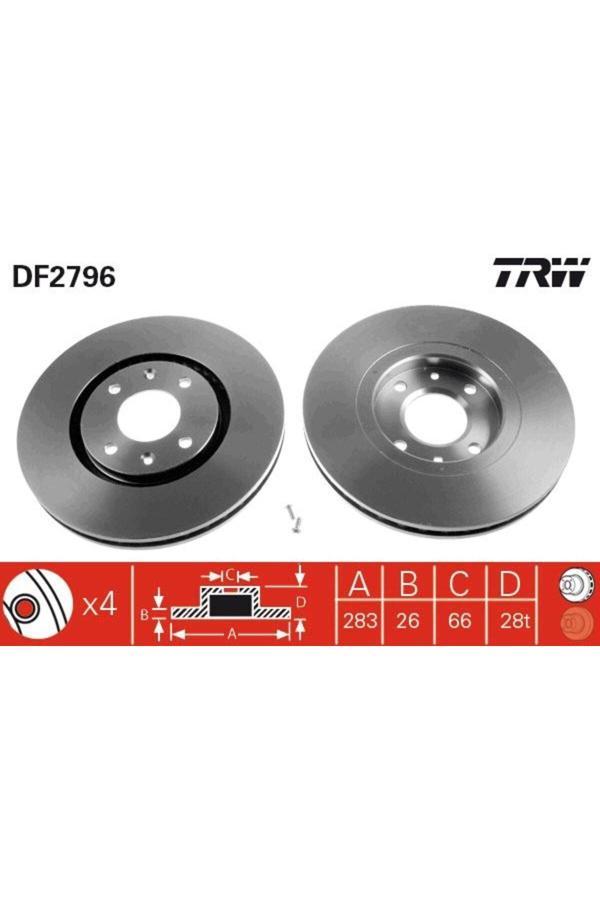 Trw Ön Fren Aynası 406 1.9Td-2.0 16V-2.1Td-2.2 Hdi-3.0V6 95/5.04 Xantıa 2.0İ 95/4.03 283X26X4Dlxhav - Image 1