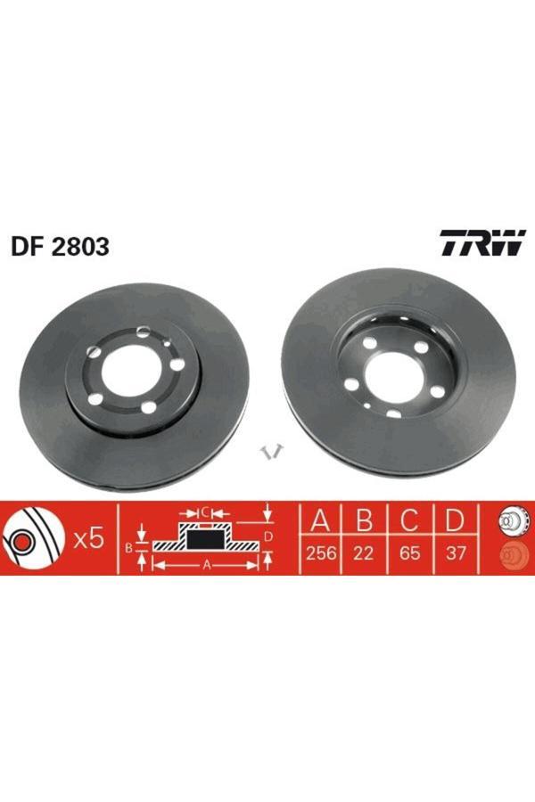 Trw Ön Fren Aynası Golf Iv-Polo 01>Bora 99-05 Leon 99-06 Toledo Iı Ibıza Iv-V A3 96> 256X22X5Dlxhav - Image 1