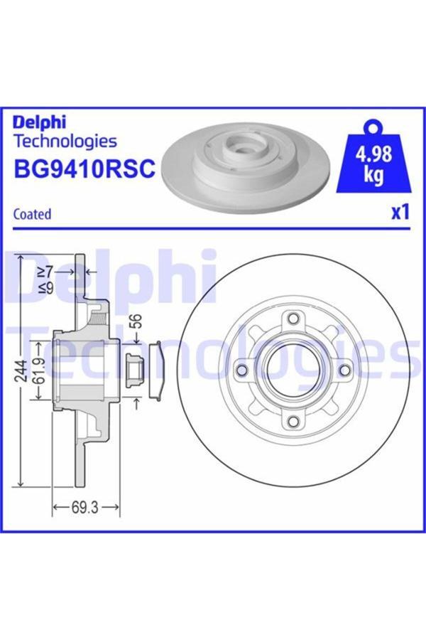 Delphi Arka Fren Aynası Poryalı Crossland-C4 Cactus-C3-C3 Aırcross-2008-208 244X9X4Dl Dolu - Image 1
