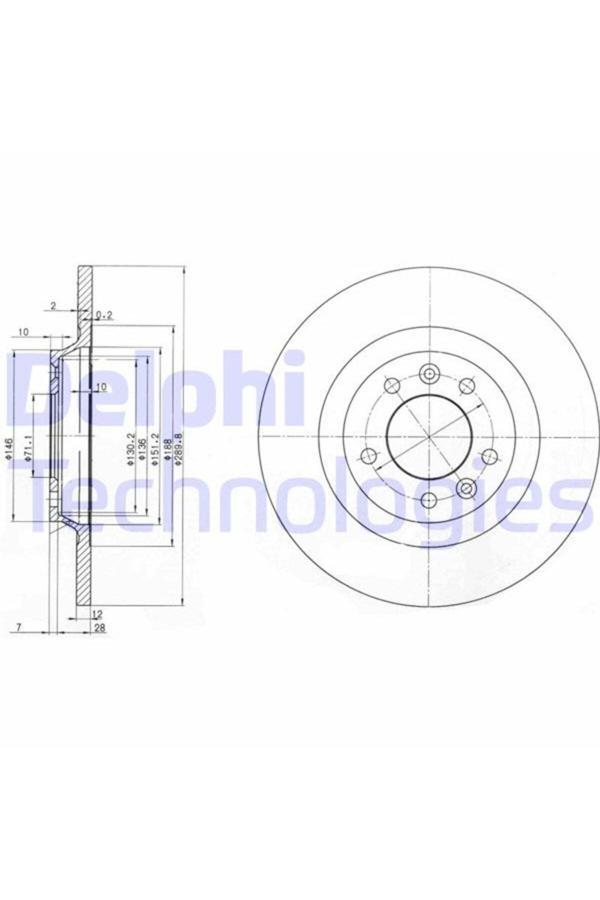 Delphi Arka Fren Aynası P407 04>11 P508 10>18 P607 00>11 Rcz 10>15 C5 08>17 290X12X35X5Dl Dolu - Image 1
