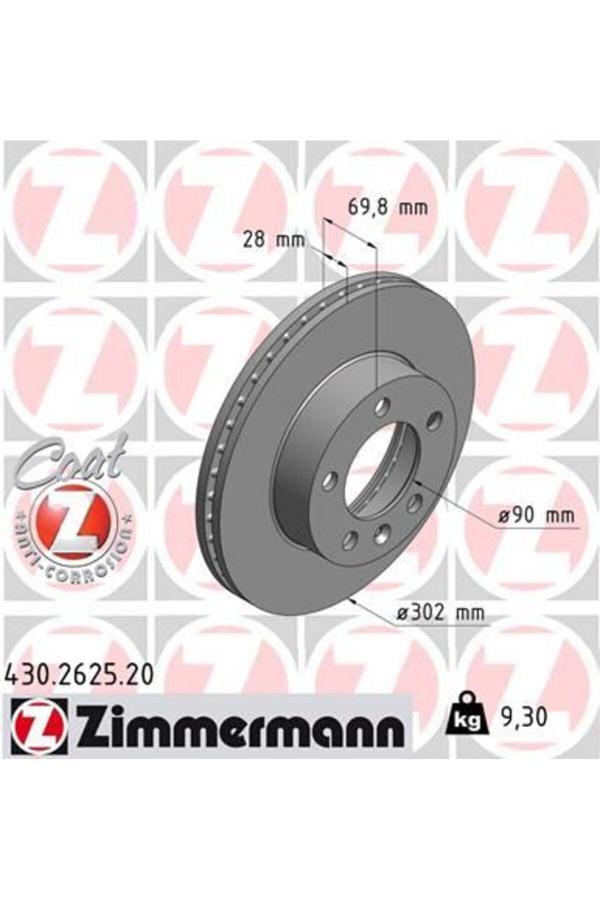 Zimmermann Ön Fren Aynası Renault Master Iıı 10> Master Iv 20> Opel Movano B 10> 2.3Dci 302X28X5 5 Delik H - Image 1
