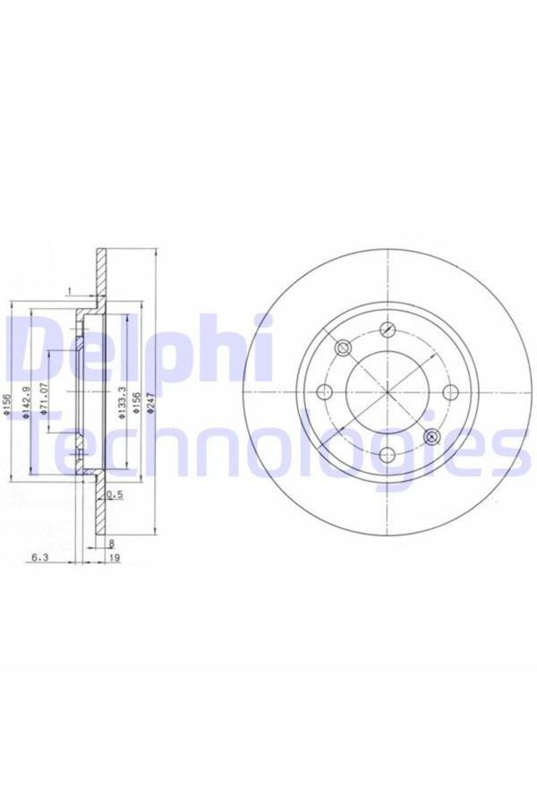 Delphi Arka Fren Aynası P106 Saxo 1.6İ.1.6İ Gtı 96 > 206 98 > 306 97-01 Xsara 97 > 247X8X4Dl - Image 1