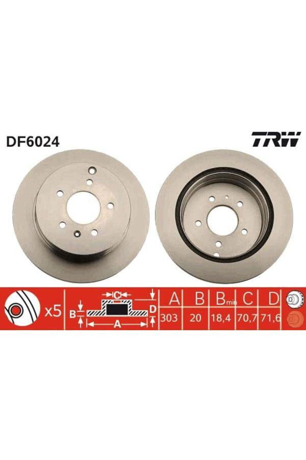 Trw Arka Fren Aynası Antara 2.4-3.2 V6-2.0 Cdtı 07>Chevrolet Captıva 2.4-3.2-2.0D 06> 303X20X5Dlxha - Image 1