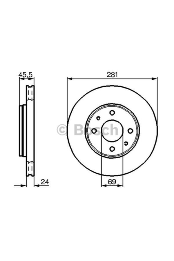 Bosch On Fren Aynasi S40 1,6 16V 97- 1,8 16V2,0 16V 99---0818027, 308180272, M818027, - Image 1