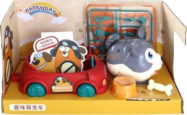Aya Toys Sesli Sevimli Köpek Ve Arabası - Gri - Image 1