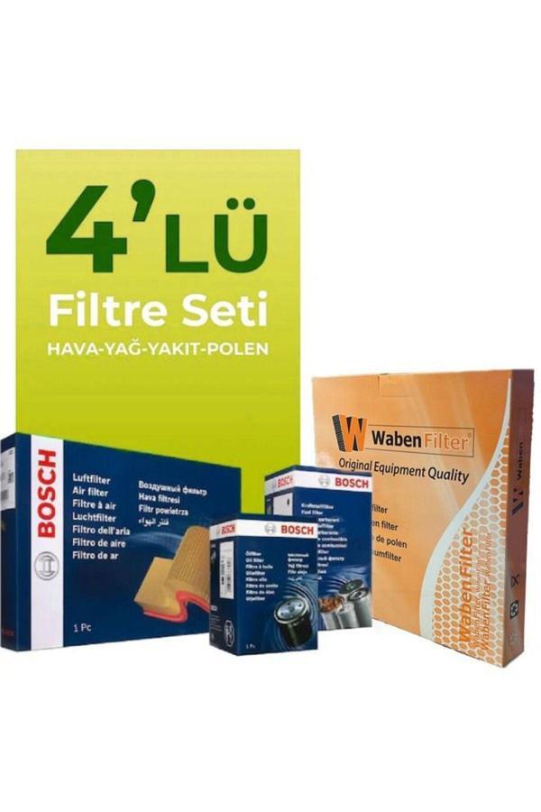 Bosch Audi A4 2.0 Dizel Filtre Bakım Seti (2004-2009) 4 Lü - Image 1