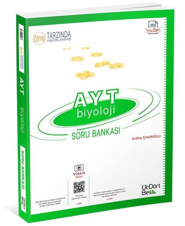 Üçdörtbeş Yayınları Ayt Biyoloji Konu Özetli Soru Bankası - Üç Dört Beş Yayınları - Image 1