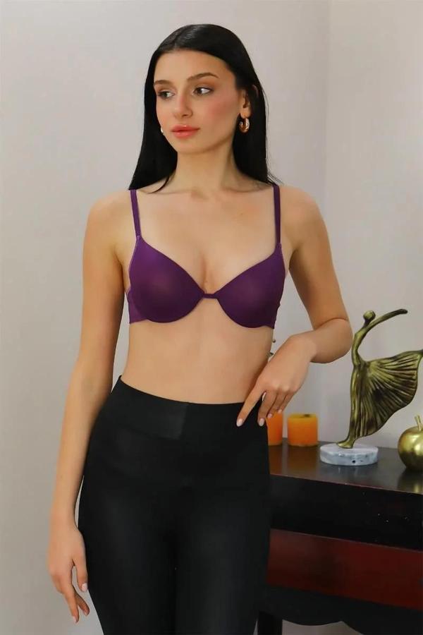 Kadın Destekli Balenli Sütyen Mor - Image 1