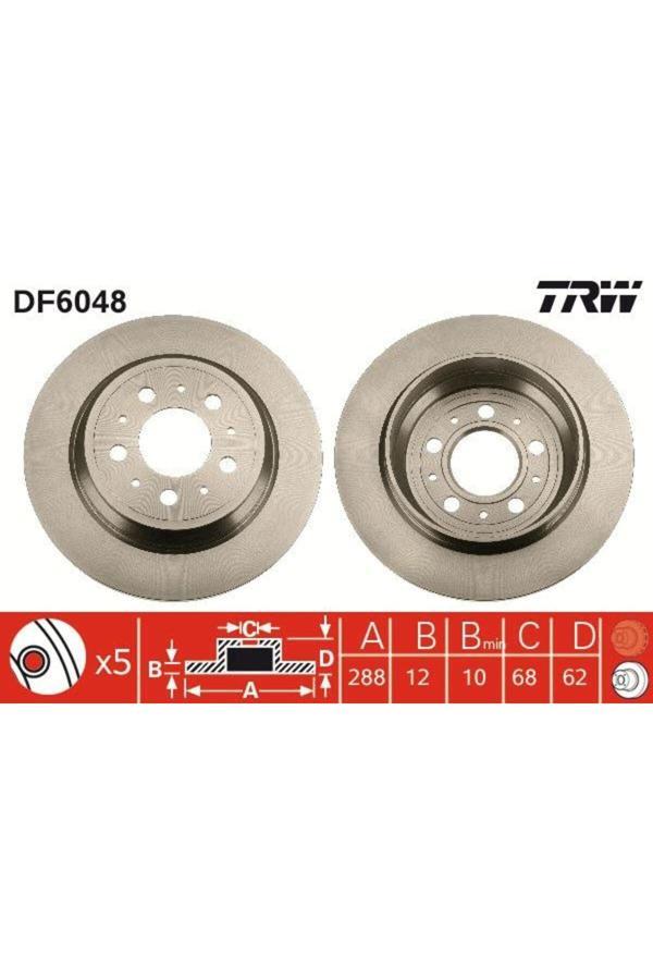 Trw Arka Fren Aynası Volvo S60 01-10 S70 01-05 S80 98-06 Xc70 00-07 288X12X5Dl - Image 1