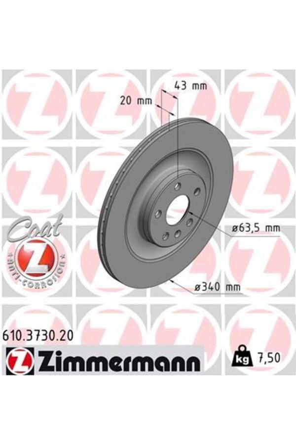 Zimmermann Arka Fren Aynası Volvo Xc90 Iı 256 D5 Awd 2014 >2020 > Xc40 2020 > Çap 340Mm 18 Jant - Image 1