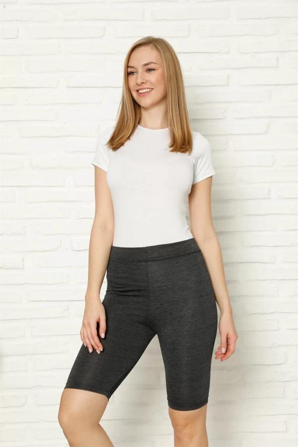 Penye Likralı Diz Üstü Antrasit - Image 1