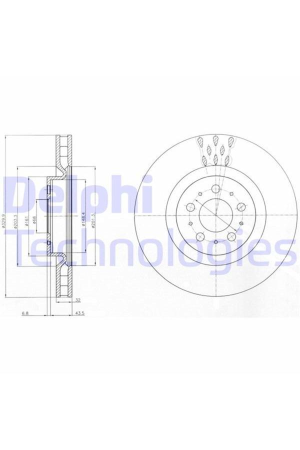 Delphi Ön Fren Aynası Volvo S60 2.5T Awd 384 2003-2010 V70 Iı 284 2003-2007 330X5Dl - Image 1