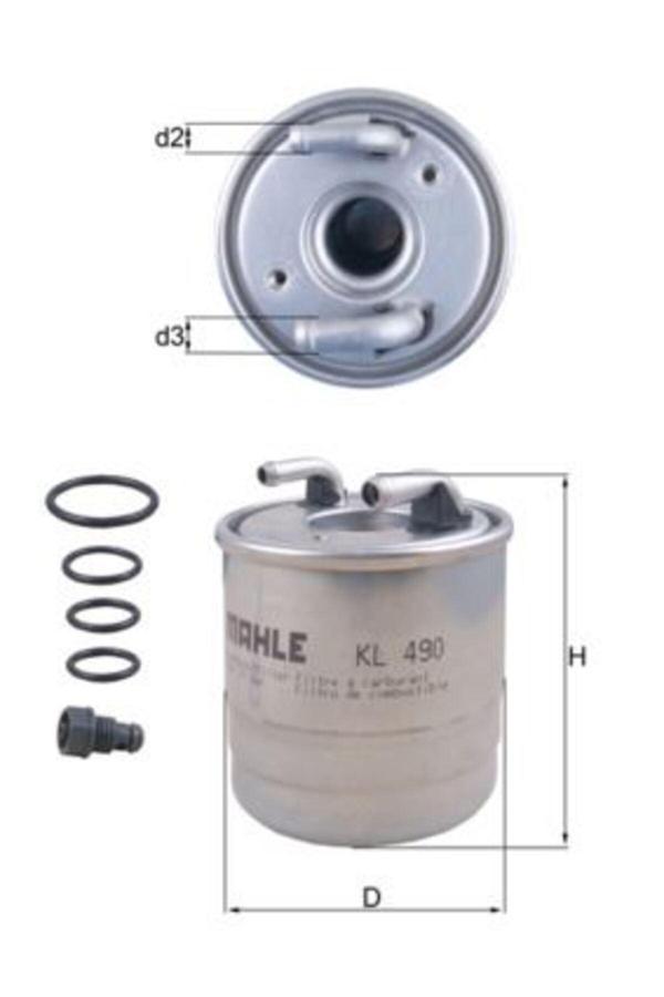 Mahle Yakıt Fıltresı Mercedes Om640 Om642 Om651 W169 W245 W204 W212 X164 W164 X204 W221 W222 B90 - Image 1