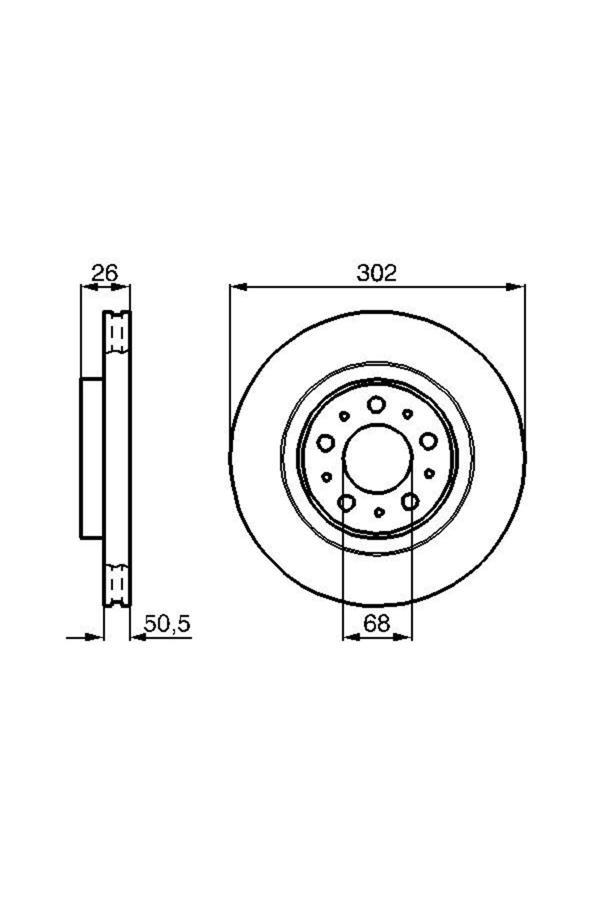 Bosch Ön Fren Aynası Havalı Volvo V70 97-00 C70 97-05 S70 96-00 Xc70 97-02 302X26X5Dlxhavalı - Image 1