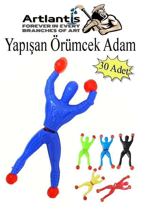 Yapışkanlı Örümcek Adam 30 Adet Cama Duvara Yapışan Örümcek Adam Akrobat Örümcek Adam Okul Hediyelik Karne Hediyesi - Image 1