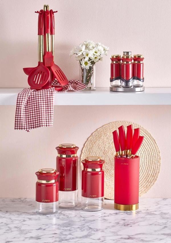 Neva Mutfak Kombinim Pitaya Kırmızı Mutfak Set - Image 1