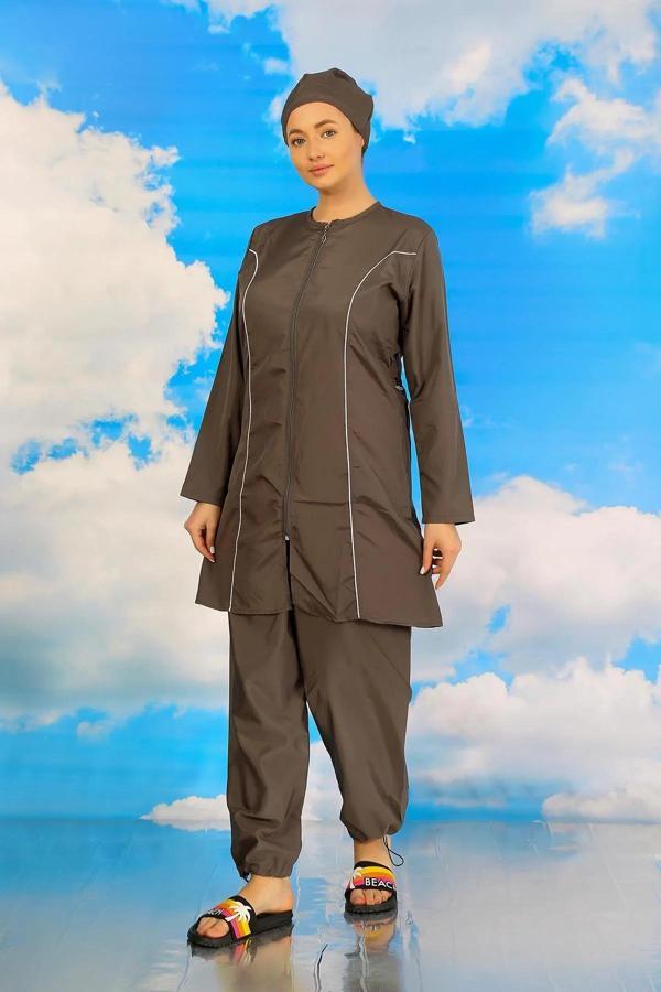 Kadın Tam Tesettür Füme Mayo - Image 1