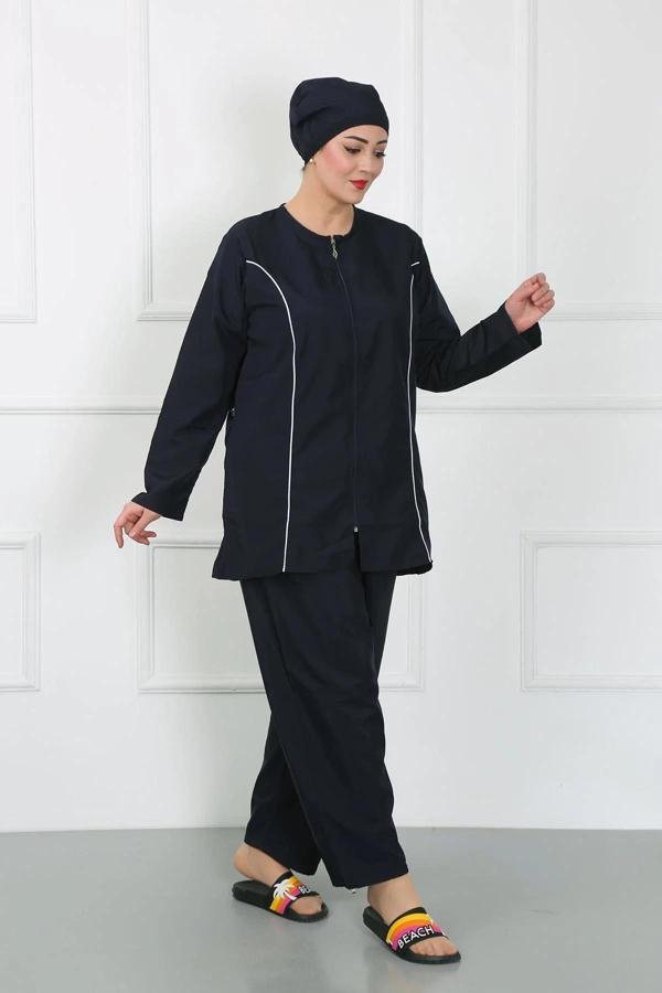 Büyük Beden Tesettür Büyük Mayo Lacivert - Image 1