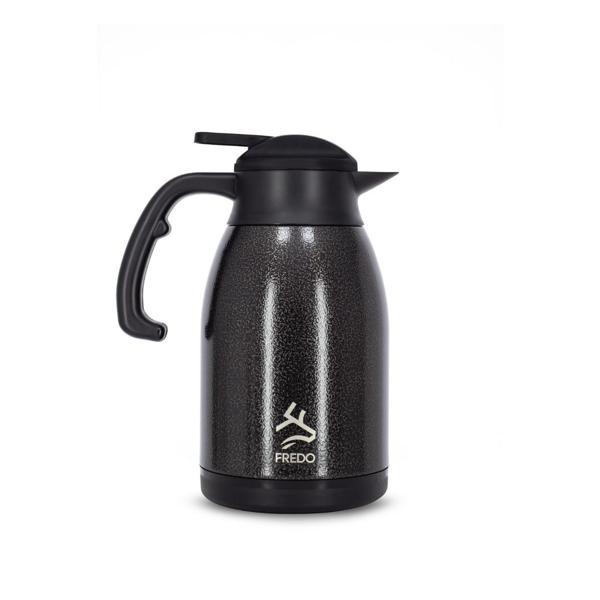 Big Therm 2 Lt Paslanmaz Çelik Benekli Siyah Çay Termosu, 24 Saat Soğuk, 12 Saat Sıcak Tutma - Image 1