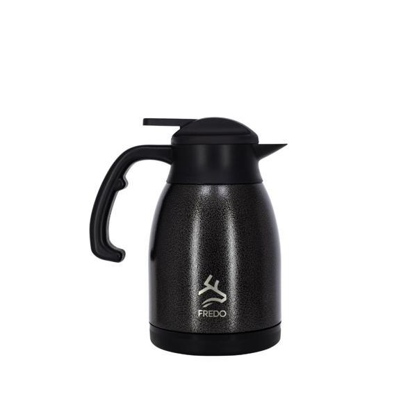 Big Therm 1.5 Lt Paslanmaz Çelik Benekli Siyah Çay Termosu, 24 Saat Soğuk, 12 Saat Sıcak Tutma - Image 1