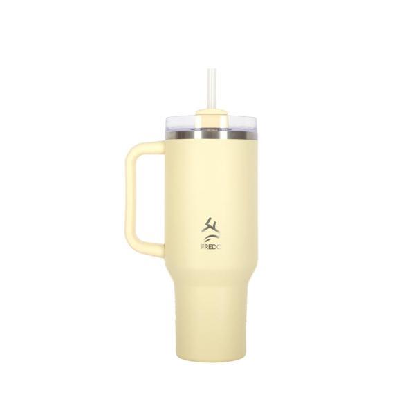 Sip Voyage Krem Paslanmaz Çelik Pipetli Termos Bardak 900ml - Image 1