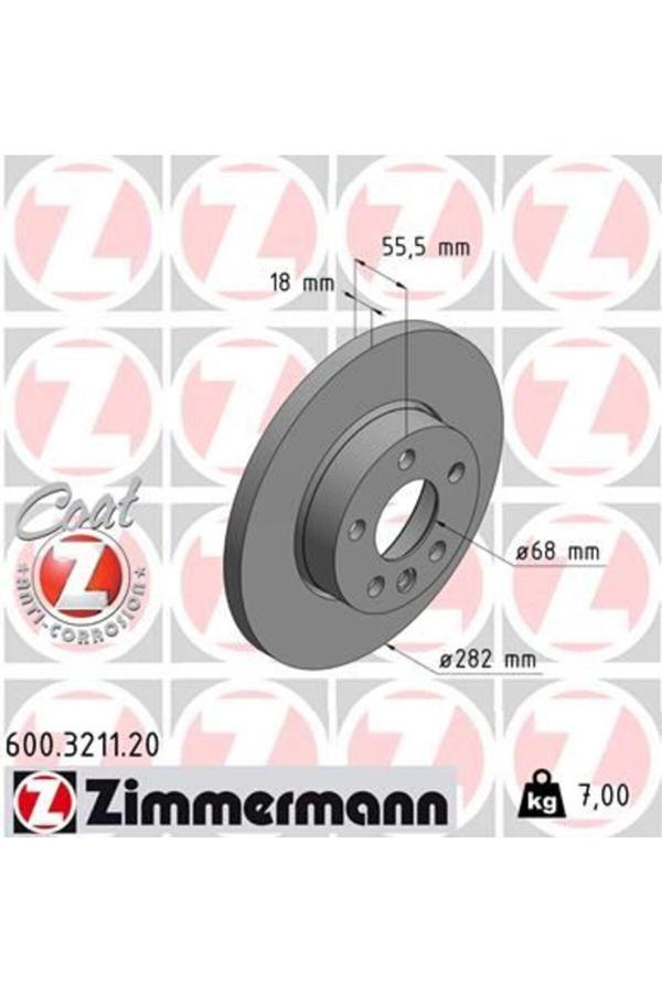 Zimmermann Ön Fren Aynası Transporter T4 1.8 1.9 Td 2.0 2.4 D 2.5 Tdi 90/4.03 282X18X5Dl 986478870-986479B - Image 1