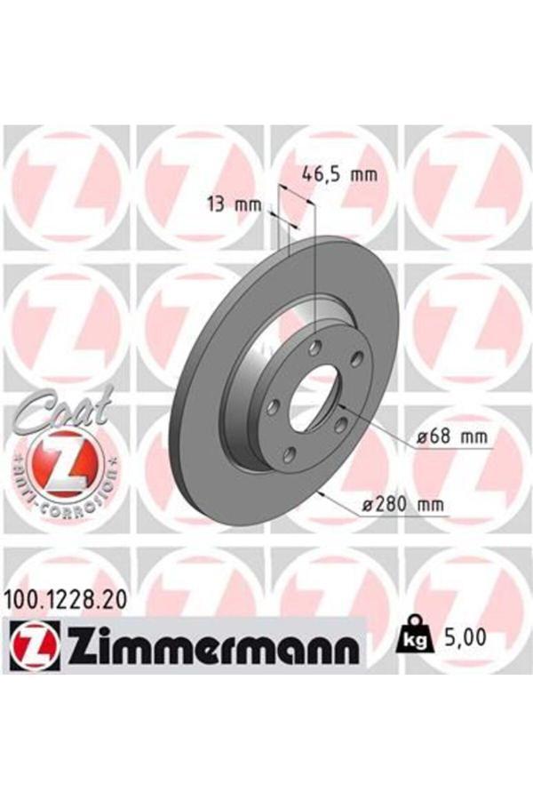 Zimmermann Ön Fren Aynası Audı A4 1.6-1.9Tdı 95/11.00 A4 Avant 1.6-1.8 20V-1.9Tdı 95/9.01 280X13X5Dl 98647 - Image 1