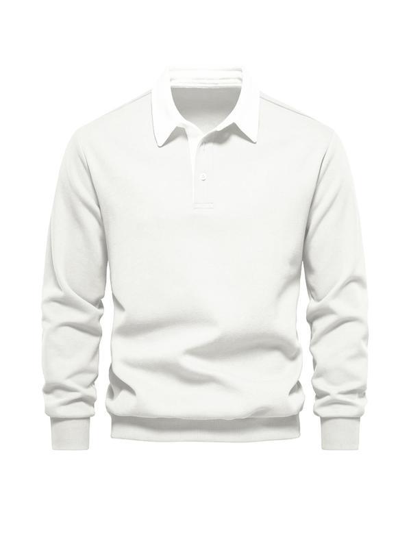 Ghassy Co. Erkek Retro Renk Bloklu Pamuklu Gömlek Yaka Sweatshirt - Image 1