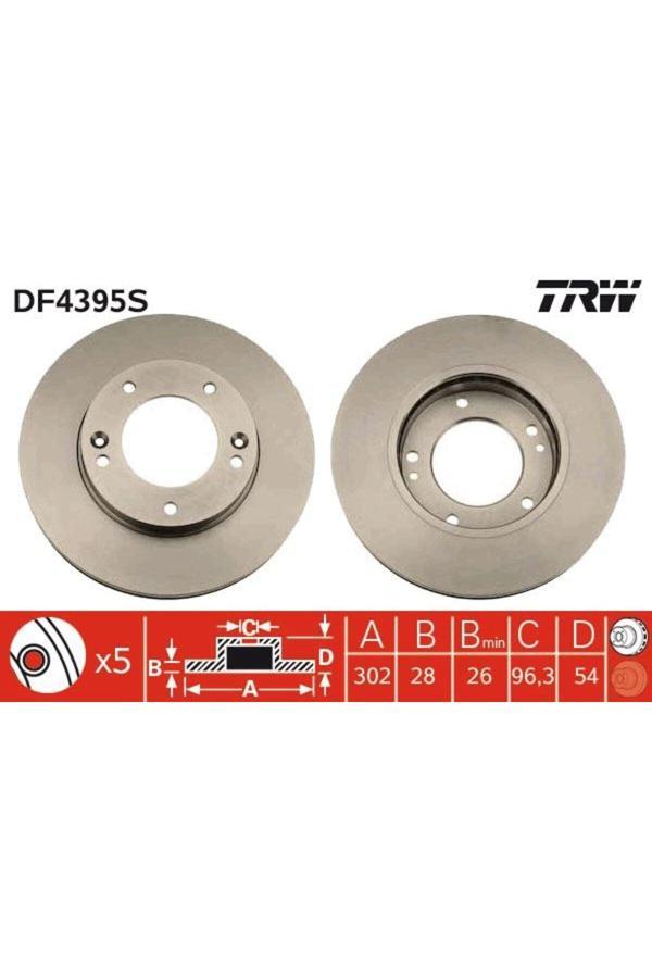 Trw Ön Fren Aynası Adet Kıa Sorento 2.4 İe 16V-2.5 V6 Crdı-3.5 V6 24V 02> 302X28X5Dlxhavalı Df4395 - Image 1