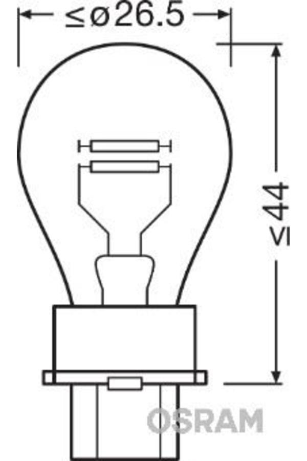Osram Ampul 12V P27/7W Fren Ampulü Plastik Soketli - Image 1