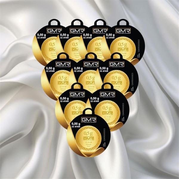 10 Adet 0.50 Gr 22 Ayar Gmr Gram Altın - Image 1
