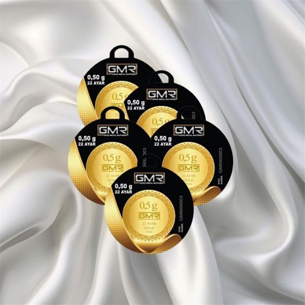 5 Adet 0.50 Gr 22 Ayar Gmr Gram Altın - Image 1