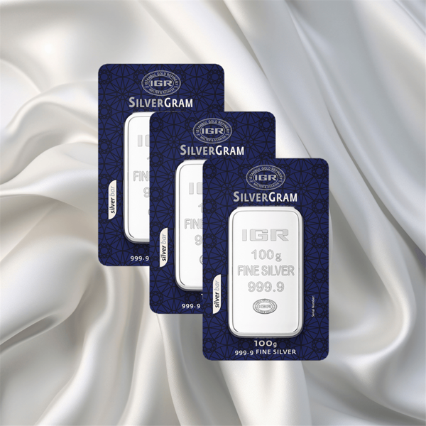 3 Adet 100 Gr İar Gümüş Külçe - Image 1