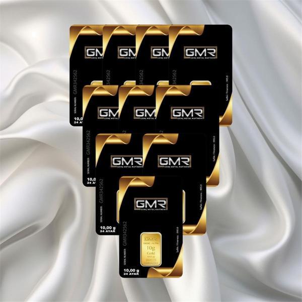 10 Adet 10 Gr 24 Ayar Gmr Gram Altın - Image 1