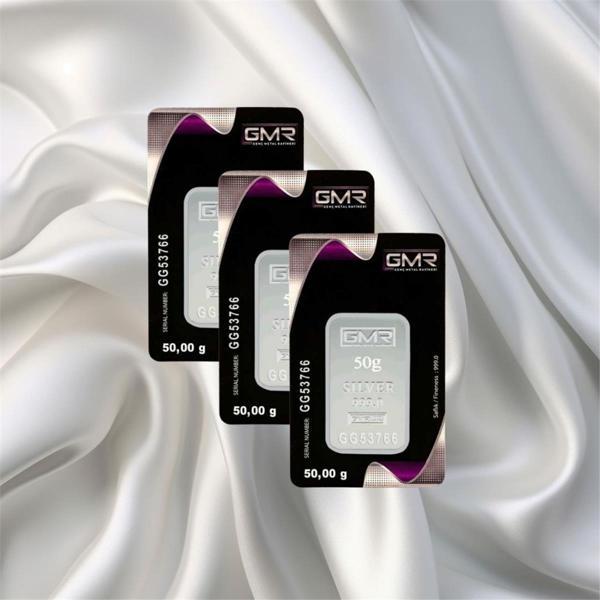 3 Adet 50 Gr Gmr Gümüş Külçe - Image 1