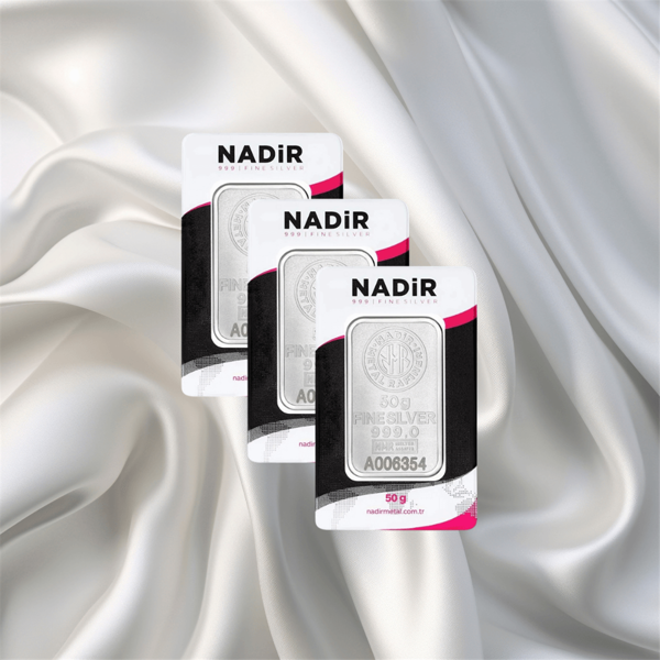 3 Adet 50 Gr Nadir Gümüş Külçe - Image 1