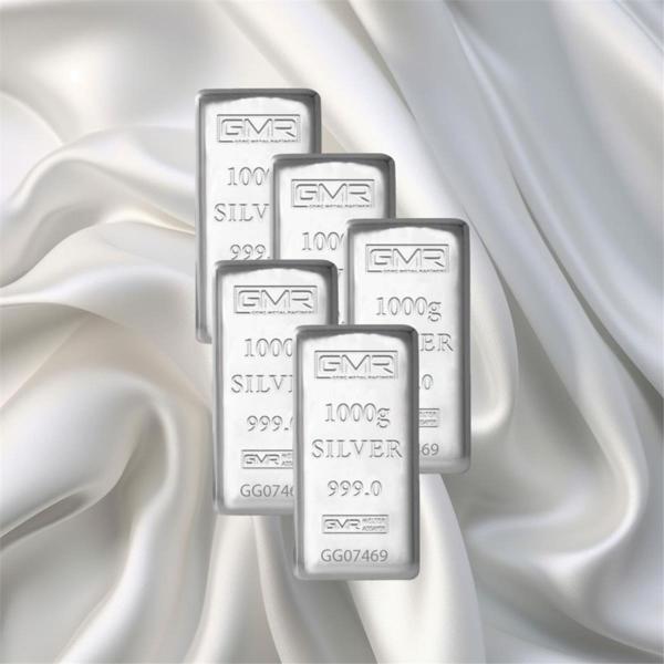 5 Adet 1000 Gr Gmr Gümüş Külçe - Image 1