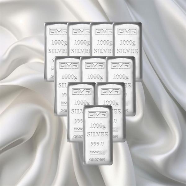 10 Adet 1000 Gr Gmr Gümüş Külçe - Image 1