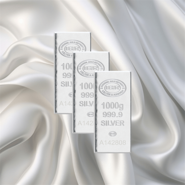 3 Adet 1000 Gr İar Gümüş Külçe - Image 1