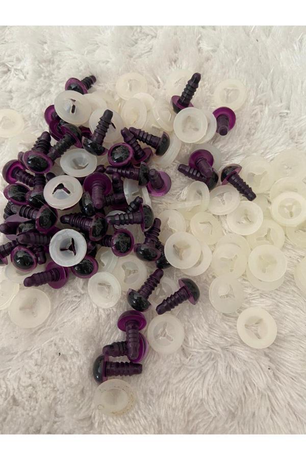 Trendhobievi Amigurimi Vidalı İthal 10 Milim Mor Göz ( 25 Çift ) - Image 1