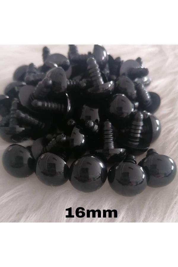 Trendhobievi Amigurimi Vidalı İthal Siyah 16 Mm Göz ( 25 Çift ) - Image 1