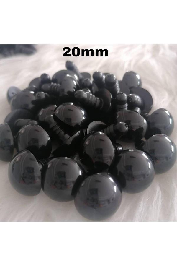 Trendhobievi Amigurimi Vidalı İthal Siyah 20 Mm Göz ( 25 Çift ) - Image 1